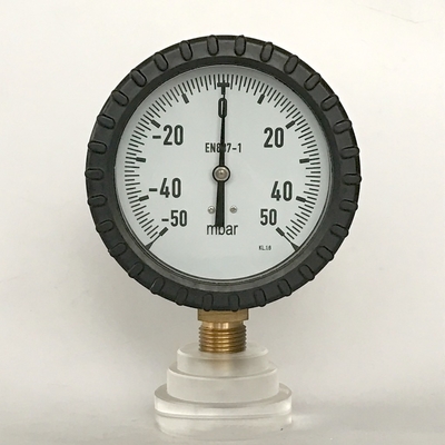 connexion de laiton de l'indicateur de pression de soufflets de 100mm 160 indicateur de pression radial de 50 mbar
