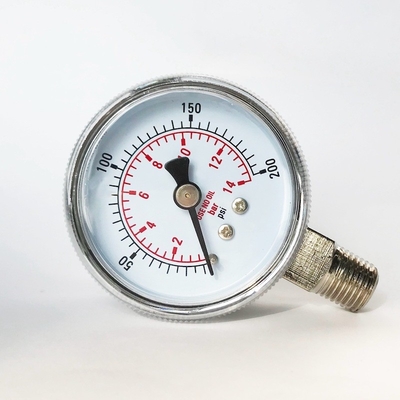 Le fond indicateur de pression de 200 livres par pouce carré Chrome a plaqué l'indicateur de pression en laiton en acier d'Internals 50mm