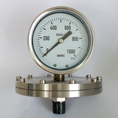 indicateur de pression de cadran de 100mm 1000 MMWC cristallisant l'indicateur de pression mécanique