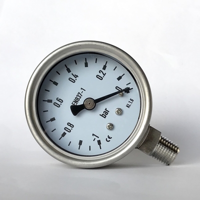 Baïonnette Ring Pressure Gauge de barre de l'indicateur de pression de vide de solides solubles 316L 63mm 1