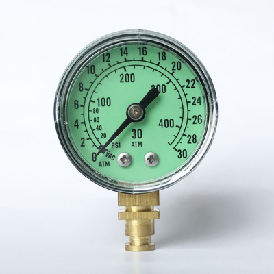 Manomètre médical de pression de 30 atmosphères d'indicateur de connexion en laiton radiale d'en 837-1