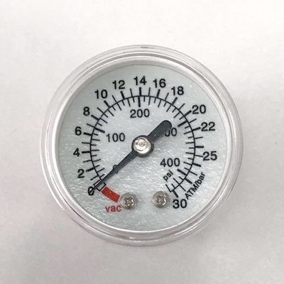 Lentille acrylique lumineuse médicale de l'atmosphère 40mm du cadran 30 d'indicateur de pression de manomètre en laiton de connecteur