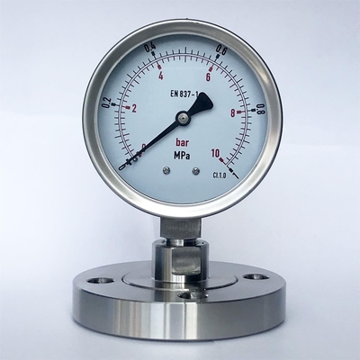 Type indicateur de joint de diaphragme de MPA 100mm de l'indicateur de pression de bâti de bride du SUS 304 1 de pression