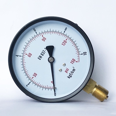 Alliage de cuivre 150 manomètre inférieur de pression de vapeur du bâti 100mm d'indicateur de pression de livre par pouce carré