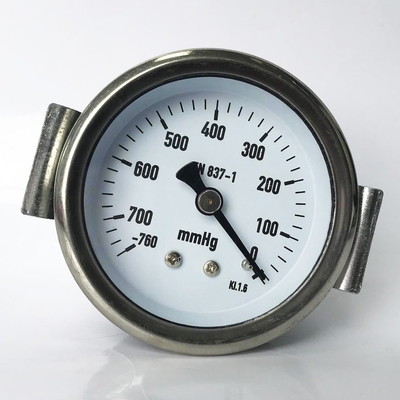 indicateur de pression de vide de 63mm indicateur de pression en laiton de bride de la connexion U de 760 mmHg
