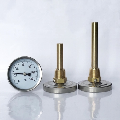 Thermomètre de chauffage de tige en métal de la mesure 120C de la température en métal de Bi d'acier inoxydable
