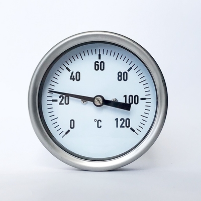thermomètre chimique industriel d'acier inoxydable de connexion du thermomètre bimétallique BSP de 80mm