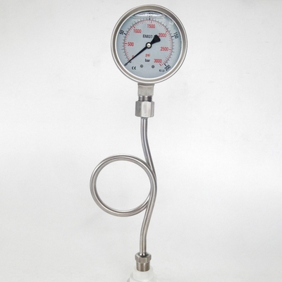 indicateur de pression inférieur de bâti de livre par pouce carré kilolitre 1,0 de la mesure 3000 de pression hydraulique de 100mm