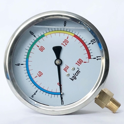 Cm2 d'indicateur de pression rempli d'huile de 11 kilogrammes 304SS TNP indicateur de pression de 4 pouces