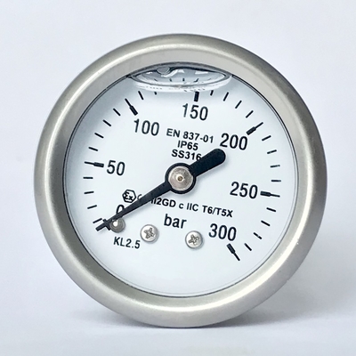1/8 indicateur de pression rempli liquide de barre de TNP 300 1,5 pouces de Ss316 a mouillé des pièces