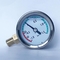 40mm indicateur de pression rempli d'huile de manomètre de 1,5 barres de côté d'entrée de connexion de silicone en laiton hydraulique de boîtier en acier inoxydable